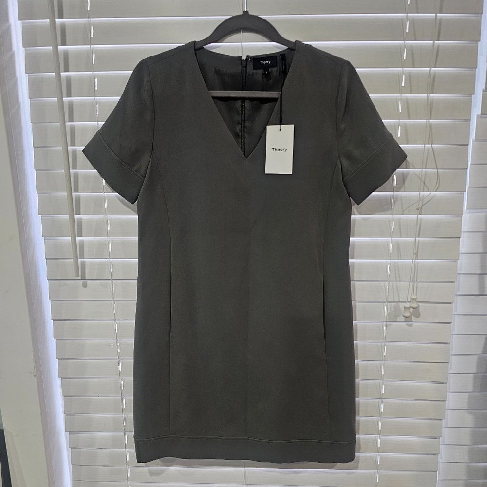 Theory V Neck Banded Shift Dress